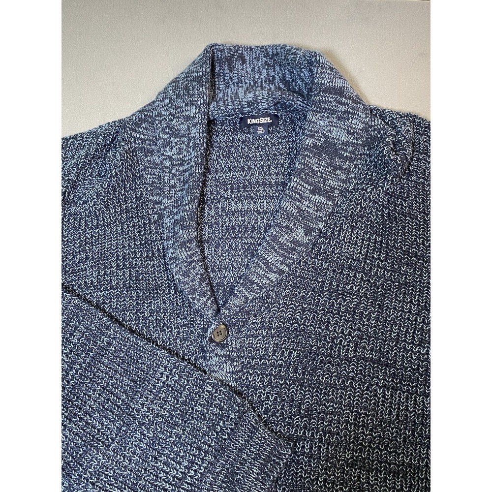 King Size Shawl Collar Cardigan Sweater Men's Size 3XL Big New Blue Knit